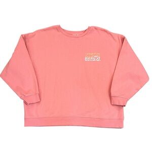 Roxy Morning Hike Crewneck Sweatshirt Kinda Salty Mauve Cozy Relaxed Fit Medium